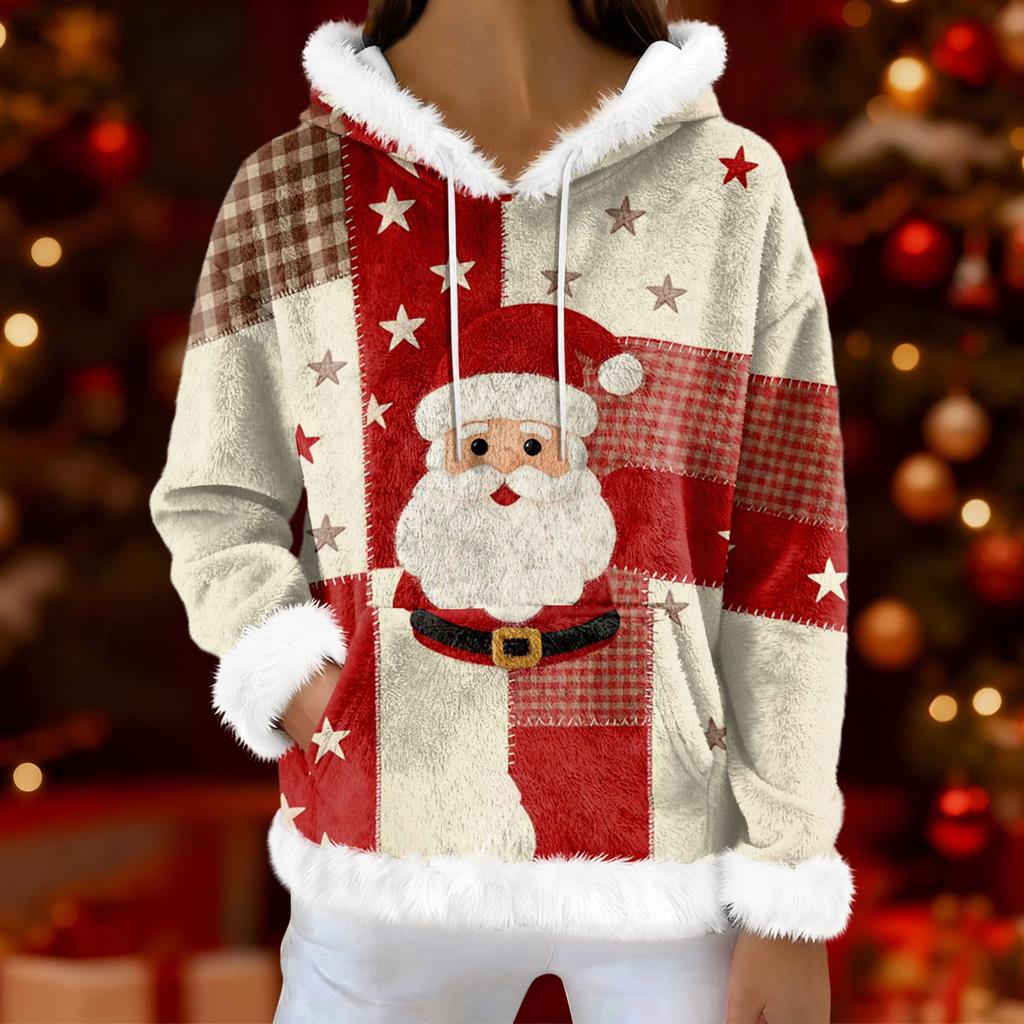 Huvtröjor för kvinnor Oversize Vinter Plysch Söta Sweatshirts Pullover Trendiga Höst Vinter Kläder