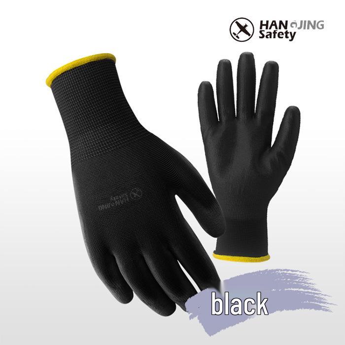 Black PU Gloves for Auto Repair, Gardening, Painting, and Electronics
