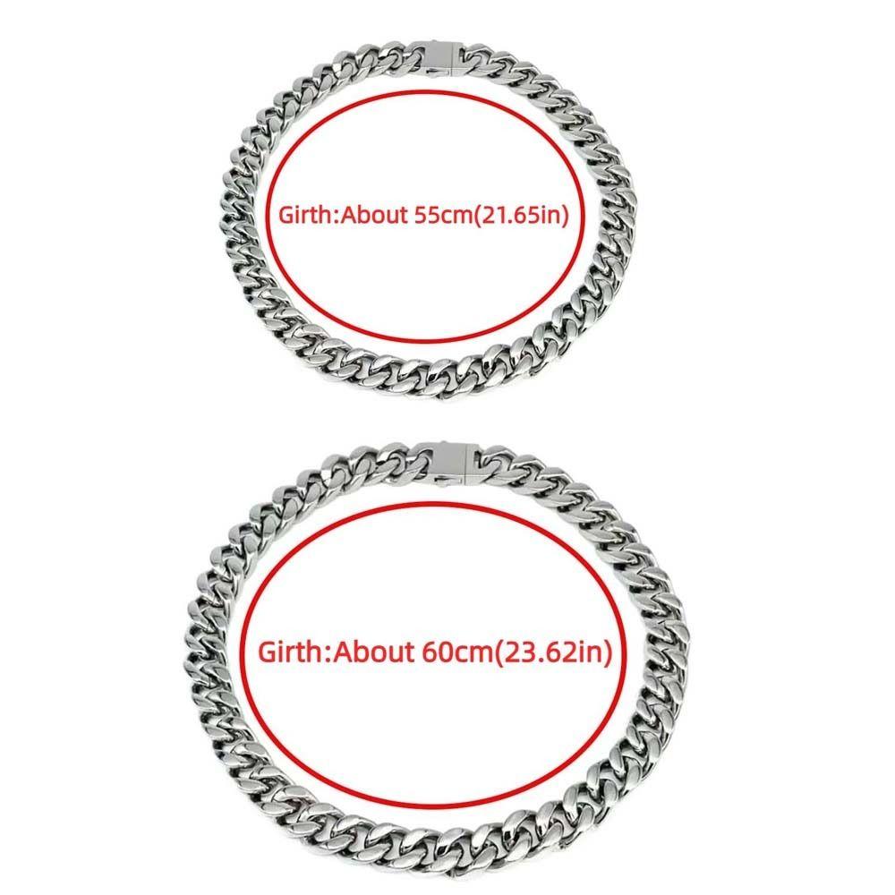 Metal Silver-plated Neck Chain Square Buckle Exaggerated Men Necklace  Clothing Accessories