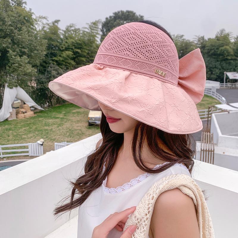 Summer Women Bucket Hat UV Protection Sun Hats Soft Foldable Wide Brim Outdoor Beach Hat Panama Cap Sunshade Hat