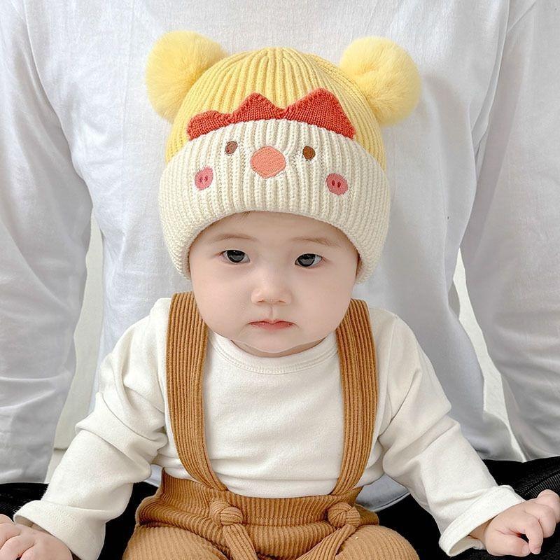Baby hat new wool hat cute super cute boy and girl baby pullover hat autumn and winter children's knitted pullover hat