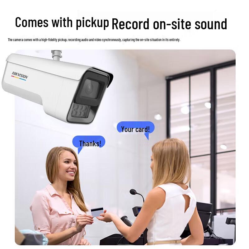 Hikvision 8MP Full-Color Night Vision PoE Outdoor Security Camera System CN plug (adapter included)