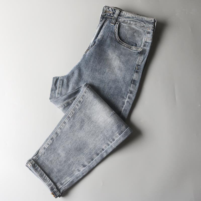Fashion Brand Foreign Trade High-End Summer and Autumn Handsome Jeans Blue 36