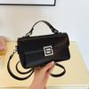 New fashionable light luxury simple solid color baguette bag portable shoulder crossbody trendy women's bag