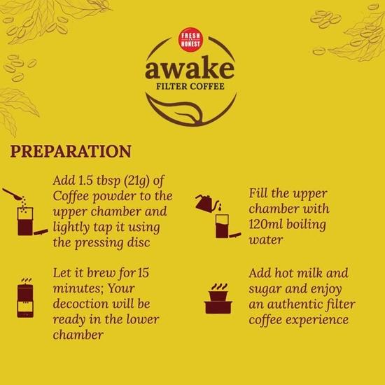 Fresh & Honest Awake Filter Coffee Powder 70: 30 Blend, 200G, Packet