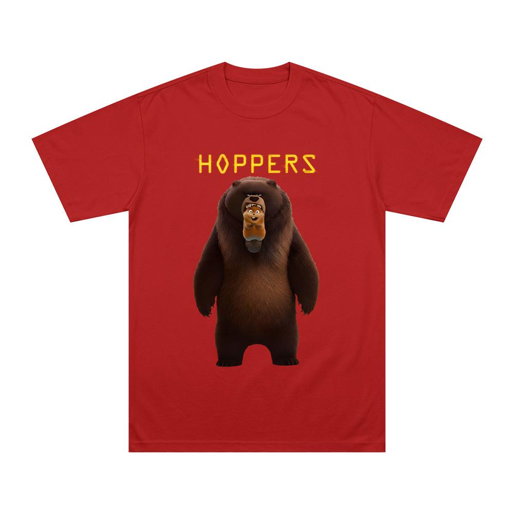 

Hoppers Movie T-shirts Animation Graphic Tee Beaver and Bear Funny Cartoon Print Clothing Unisex New Pure Cotton T-shirt XXL