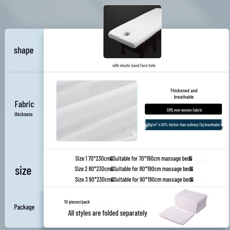 Jednorázový potah na masážní lehátko XunJing (100 kusů)