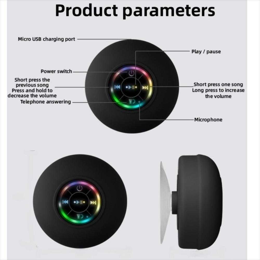 Portable Shower Subwoofer with Suction Cup Waterproof Handsfree Loudspeaker  For Bathroom