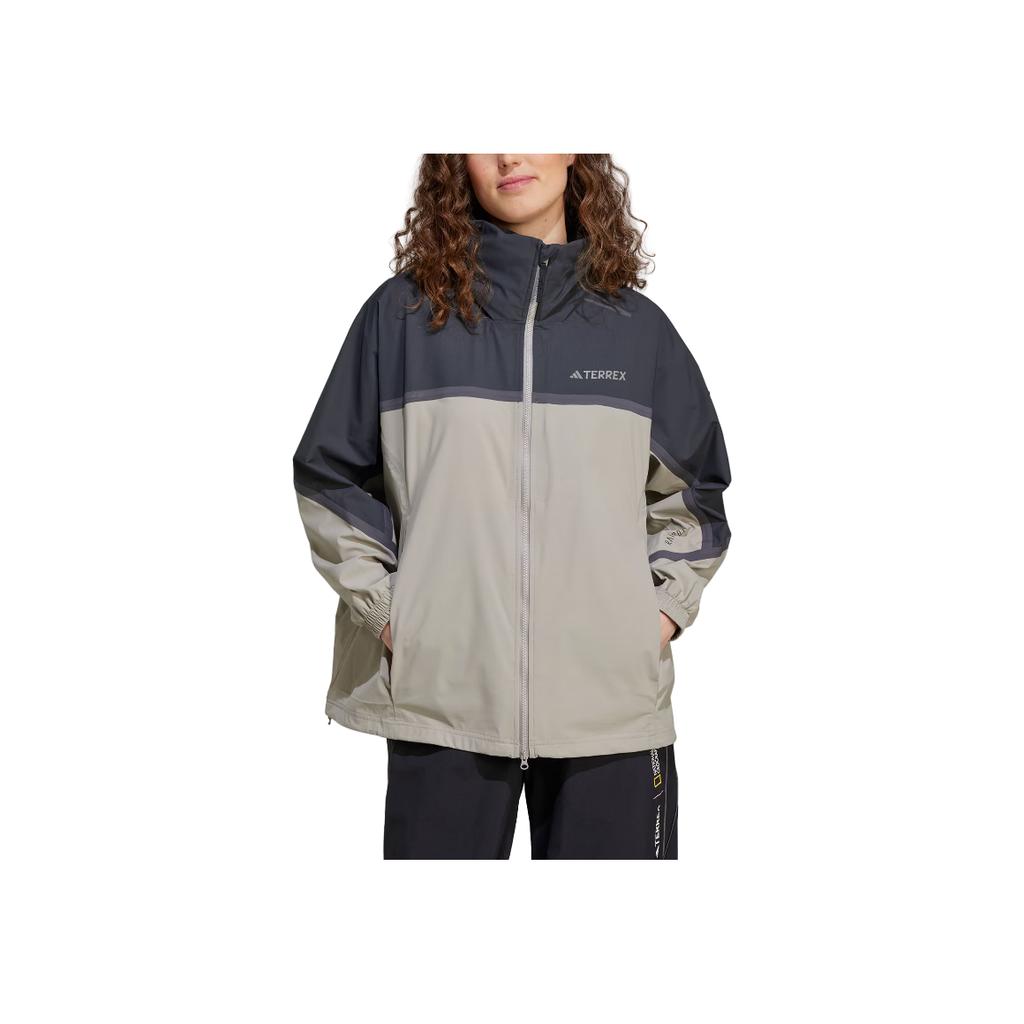 Adidas Jachetă la modă versatilă, lejeră, cu mânecă lungă, impermeabilă, rezistentă la vânt, respirabilă, de la X National Geographic Collaboration, jachetă pentru femei JD5833