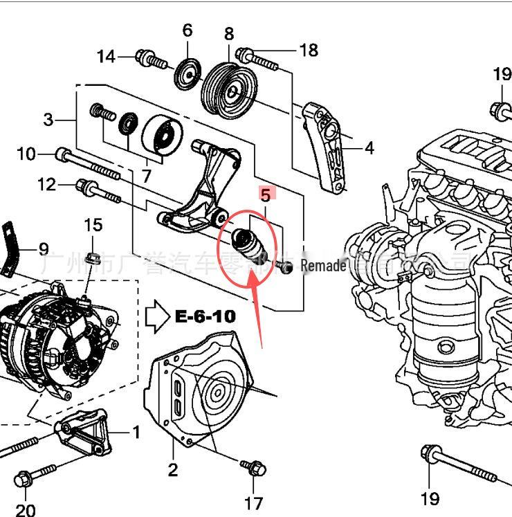 31179-R0A-005 Hydraulic Tensioner Rod for Accord, Civic, Spirior, Jade, CRV, Fengfan, Lingpai