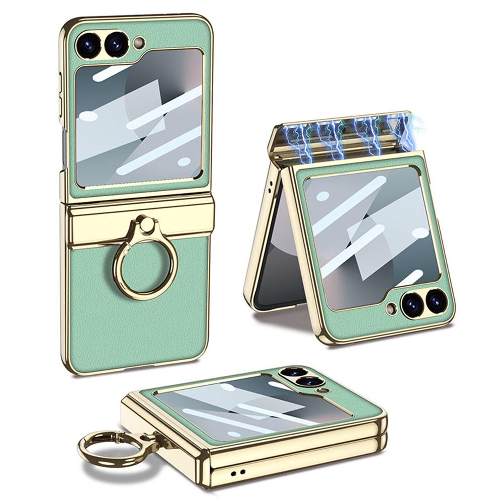 GKK For Samsung Galaxy Z Flip7 FE 5G/Z Flip6 5G Case PC+PU Kickstand Phone Cover