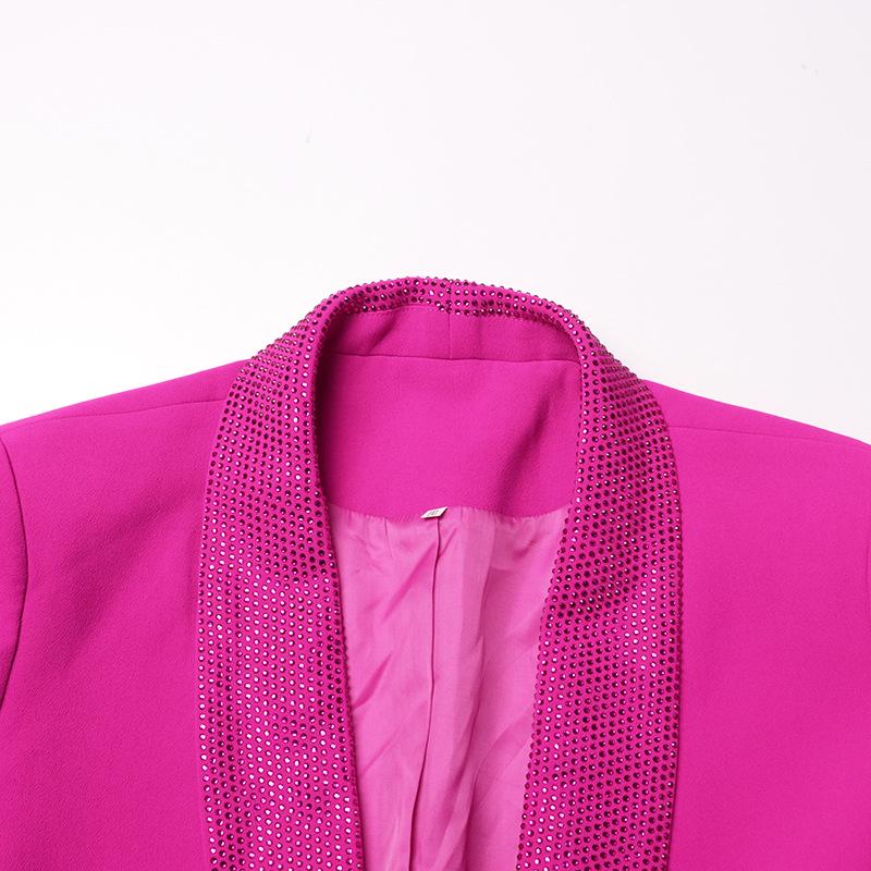 Women's 2025 Korean Style Shawl Collar Jacket with Ostrich Feather Spliced Design