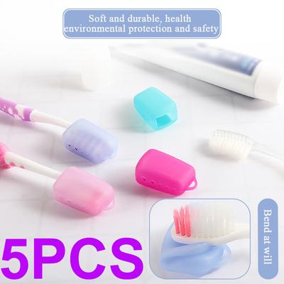 5 BUC Acoperitoare Cap Periuță de Dinți Silicon Portabile Acoperitoare Periuță de Dinți Etui Călătorie Drumeții Camping Cutie Periuță de Dinți Capac Periuță Etui Suport