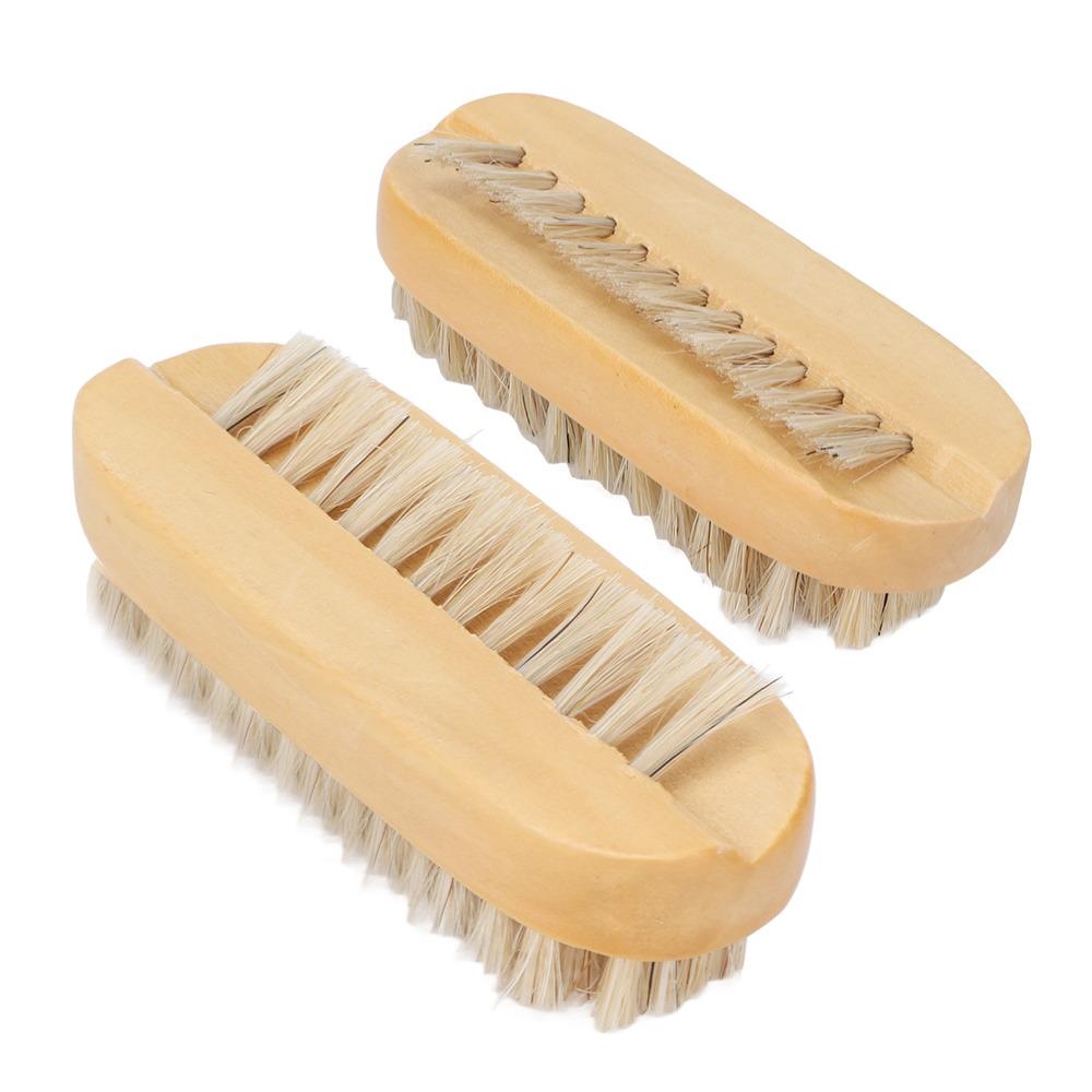 Double Sided Nail Cleaning Brush Wooden Fingernail Care Brush  Household Personal Cleaning