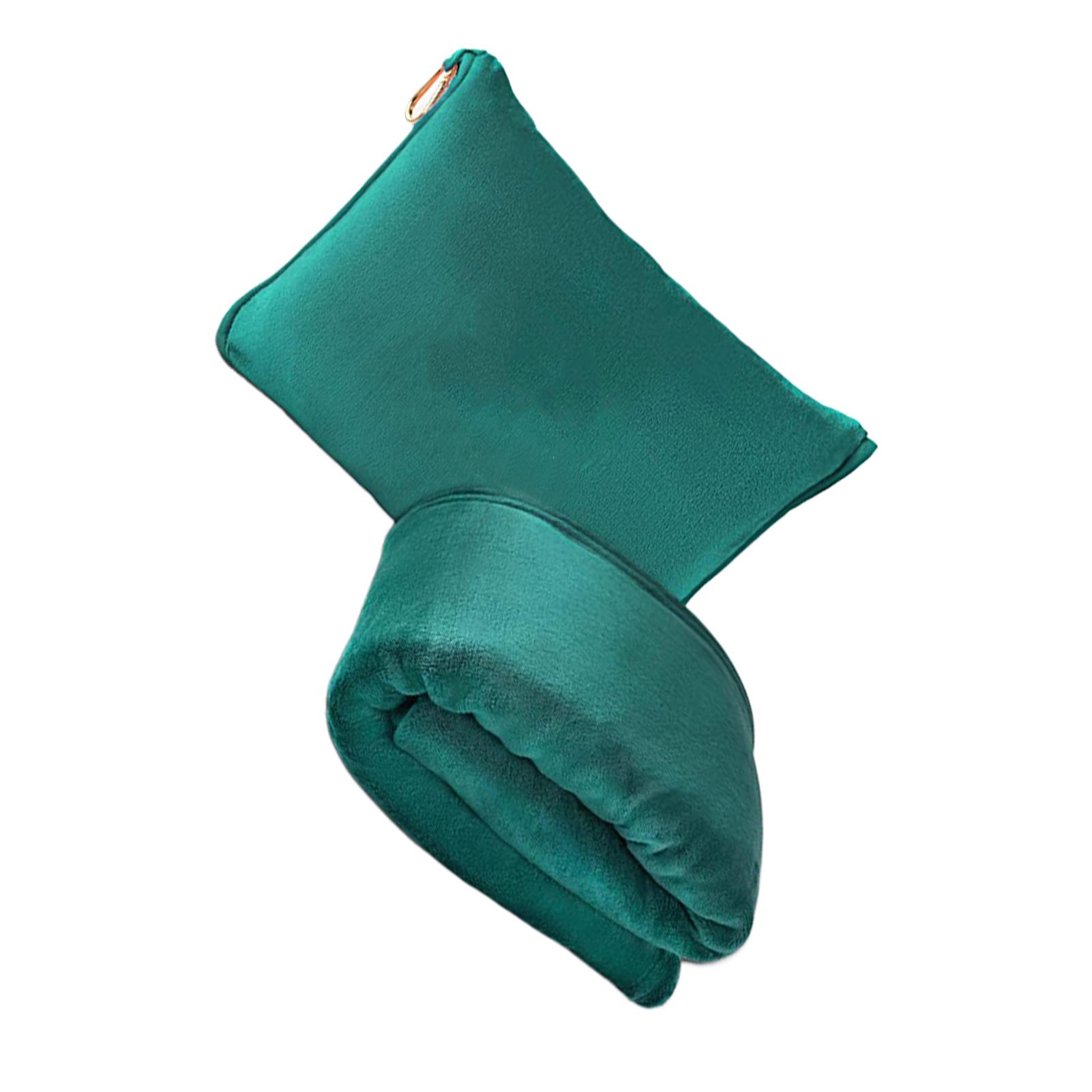 

Premium Air Blanket For Travel Soft And Cozy For Any Adventure Travel Blanket And Pillow In One зелений