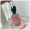 New Personalized Pineapple Shape Women's Messenger Bags Small Fresh Teenager Girl Single Shoulder Bag Foreign Flavour Woven Rivet Lock Chain Round Bag