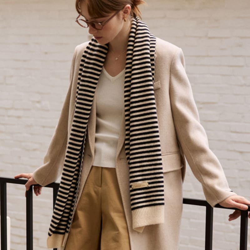 ADAUL Schmal gestreifter langer Schal - 2 Farben