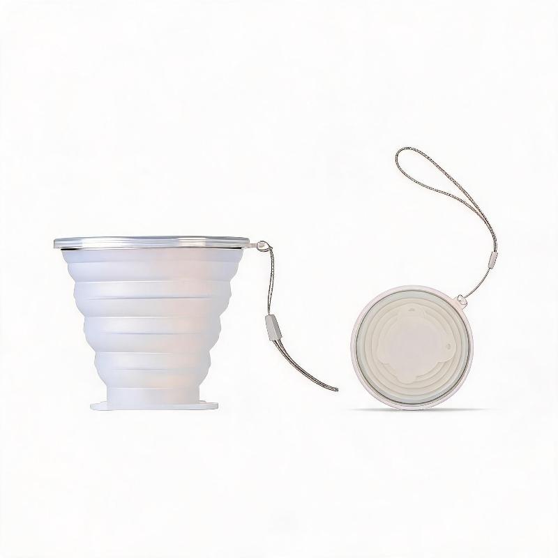 180Ml Portable Silicone Folding Water Cup Heat Resistant Foldable Mug With Lid For Outdoor Travel Drinking