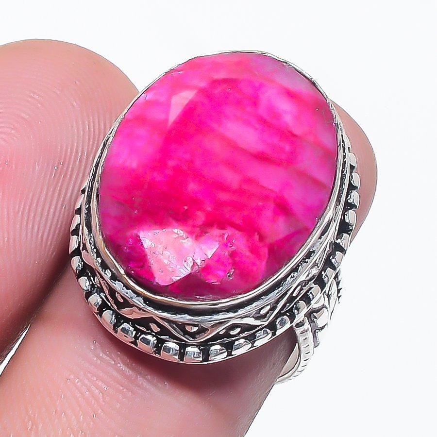 Natural Ruby(Simulated) Gemstone 925 Sterling Silver Jewelry Ring Size 6 f8Y09