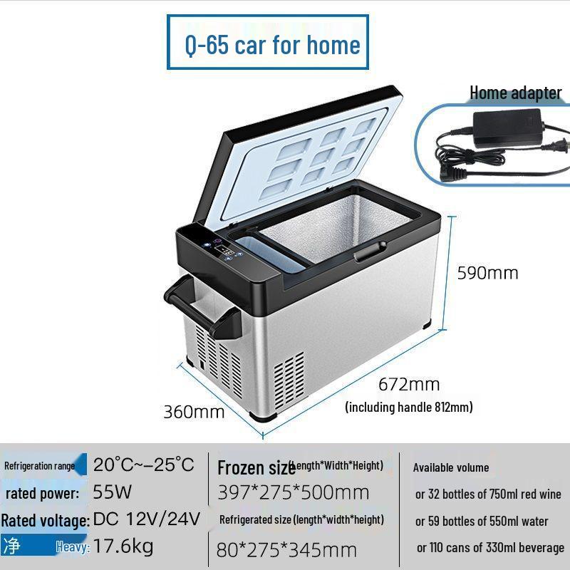 Zhihang Dual-Use Car & Home Refrigerator-Freezer, 12V for Cars, 24V for Trucks