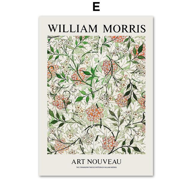William Morris Colorful Abstract Flowers Wall Art Canvas Painting Nordic Posters And Prints Wall Pictures For Living Room Decor