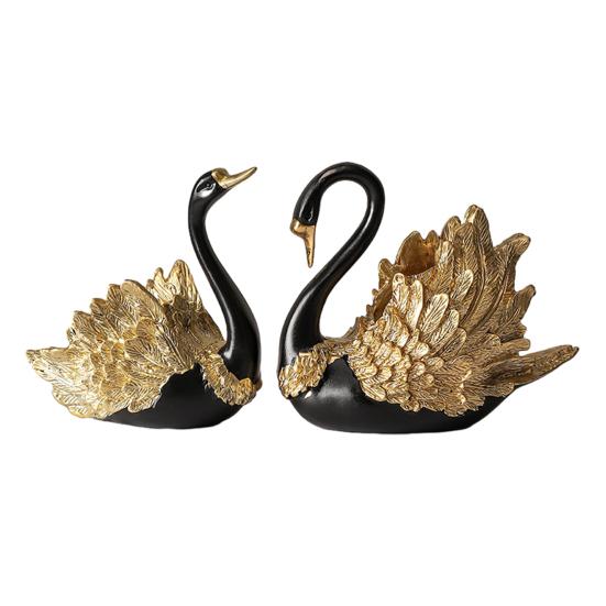 2Pcs Swan Wine Wine Display Statue Wine Bottle Holder Countertop Stand Swan Bottle