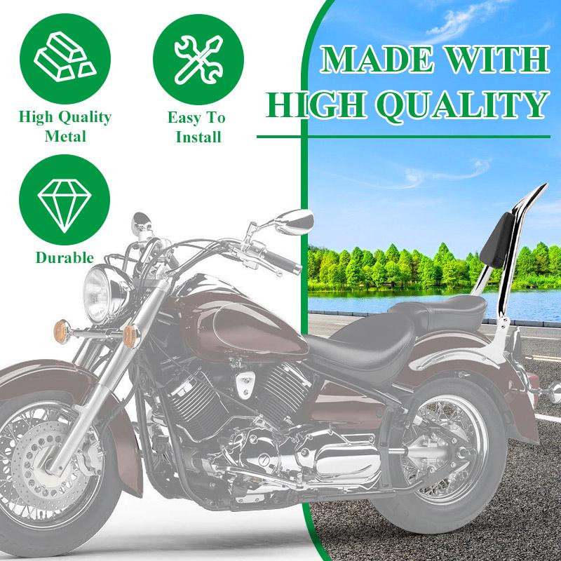 Detachable Motorcycle Rear Backrest Pad Passenger Sissy Bar Bracket For Yamaha DragStar DS1100 V-Star XVS1100 Custom 1999-2018