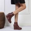 2025 Autumn-early Winter Shoes, Women's Platform Ankle Boots, Modern Women's Wedge Shoes 10 Cm, Pure Black, White, Plus Size 42