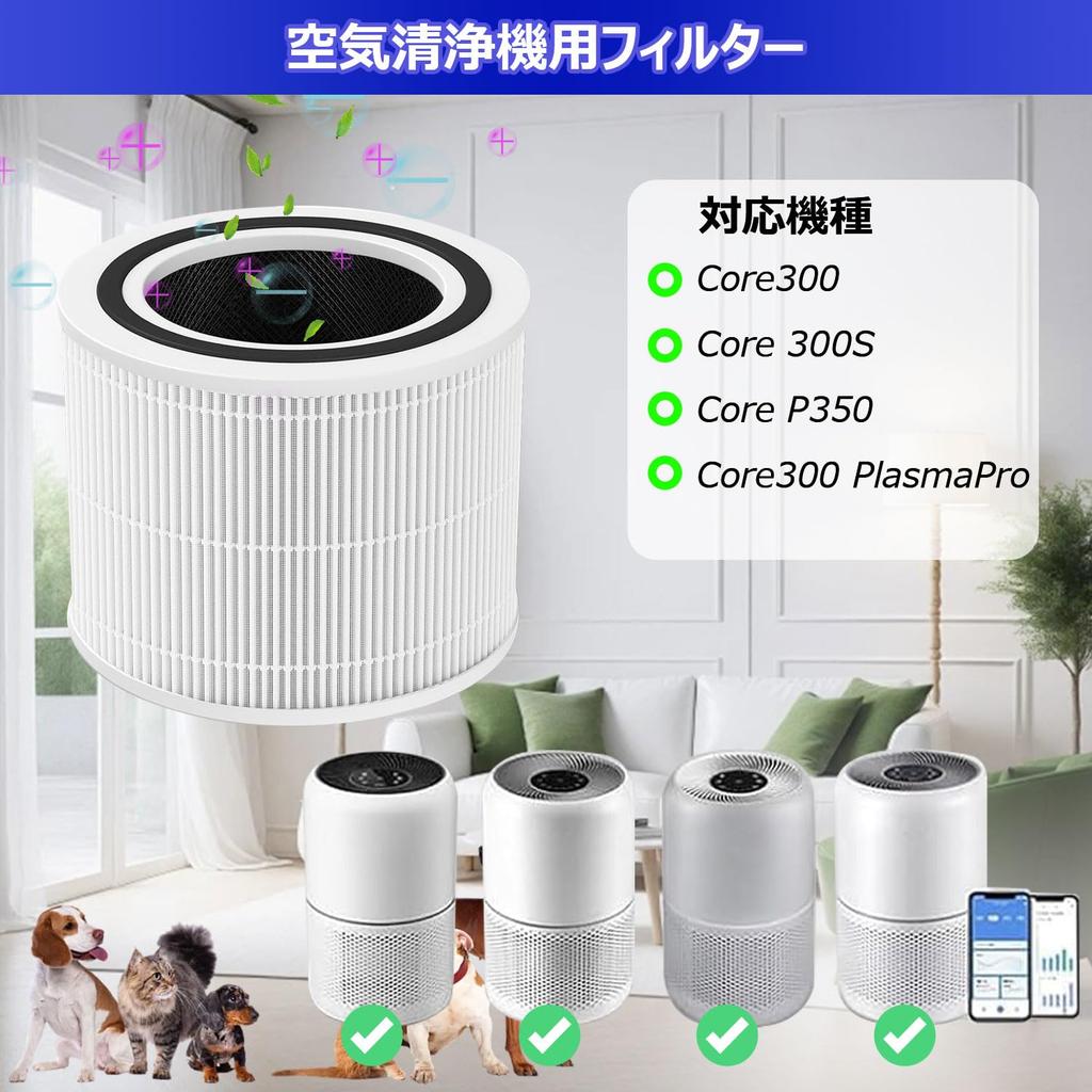 Filtro de Substituição KACEAM para Purificador de Ar Core 300 HEPA Eletrostático Coleta de Poeira Desodorização Esterilização