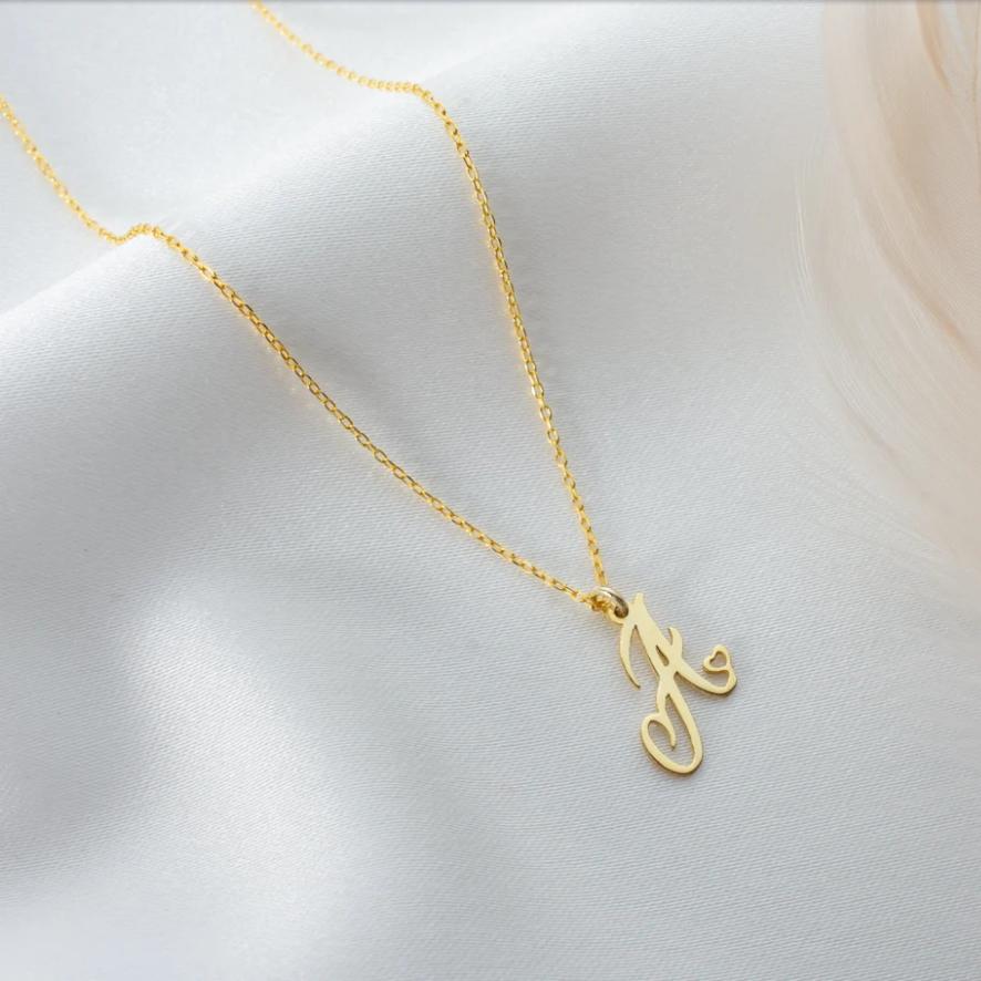 Kinitial Simple Laser Engraving Stainless Steel A-Z Initial Pendant Necklace Fashion Jewelry Collier Women's Commemorative Gift