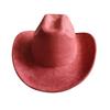 Cow Head Belt Suede Leather 7.5Cm Western Cowboy Fedora Hat Women'S Men'S Church Jazz Hat Fashion Travel Party Hat Denim Hat