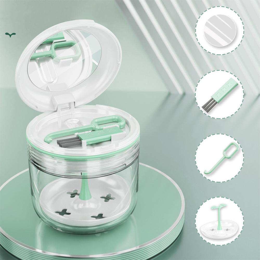 

Sealed orthodontic retainer box with mirror and cleaning tools, denture storage box, oral care small tool