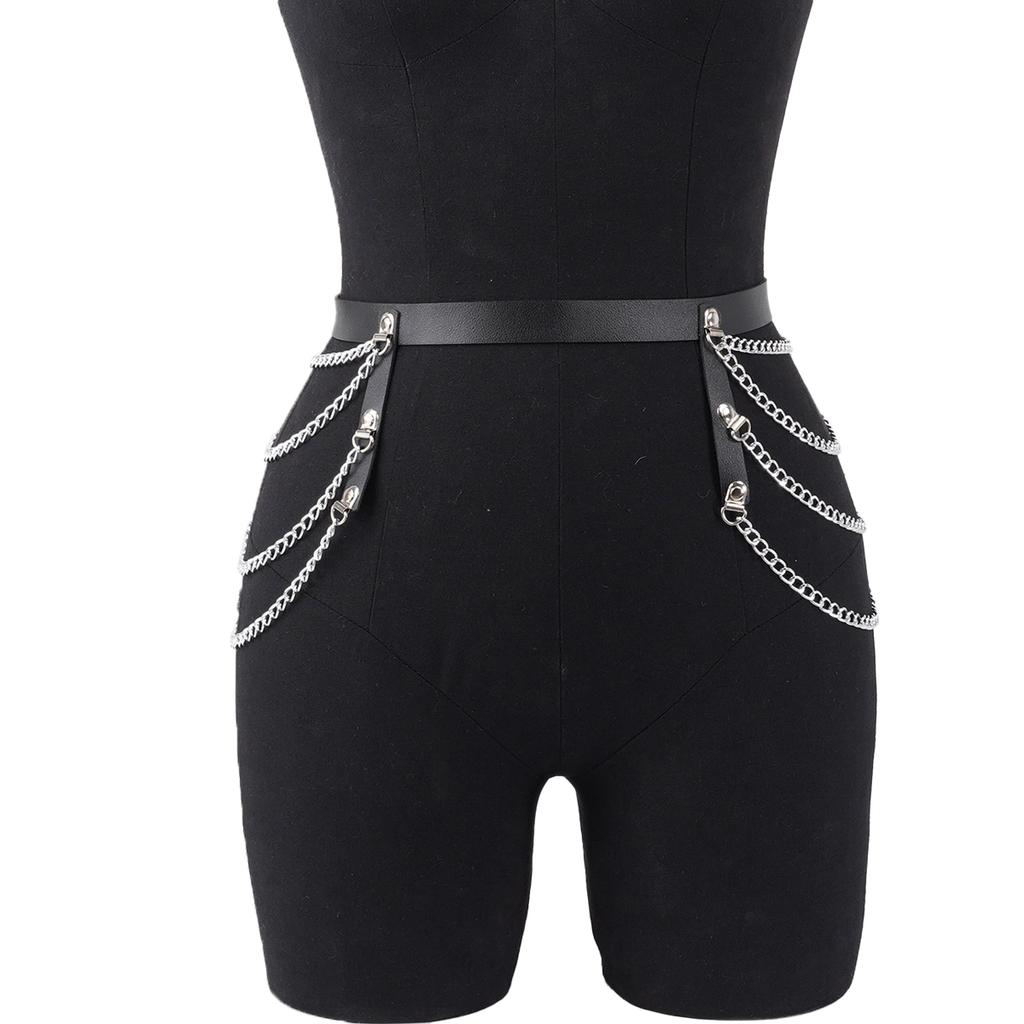 Women's Sexy Adjustable Body Chain Harness Gothic Belly Waist Chain Accessory Festival Girls Jewelry Belly Belt