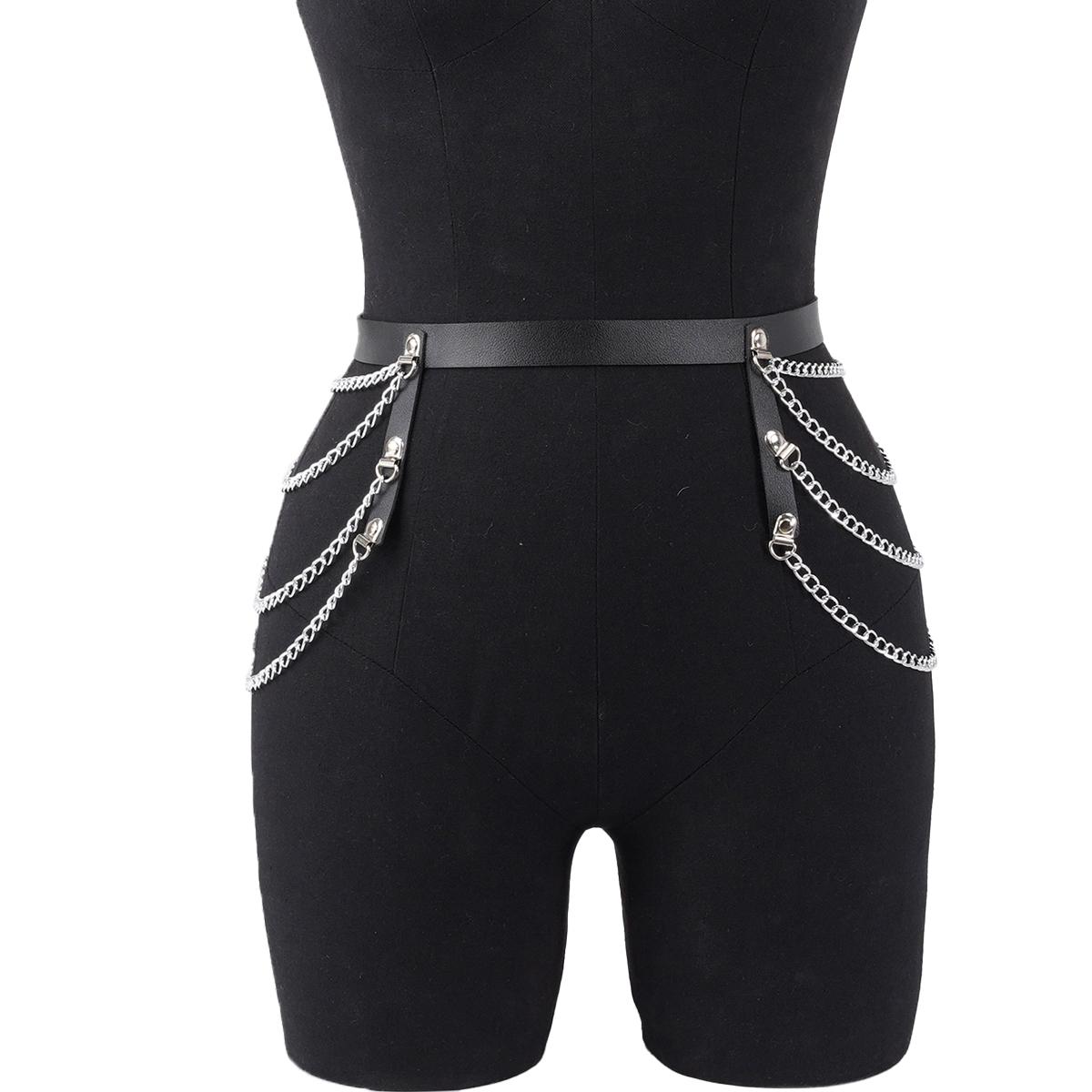 

Женская сексуальная регулируемая боди-цепочка-портупея в готическом стиле, аксессуар, фестивальное украшение для девушек, пояс для живота