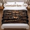 Wolf-Thema Weiche Decke Personalisierter Benutzerdefinierter Name Textdruck Warme Decke Haus Sofa Schlafzimmer Dekor