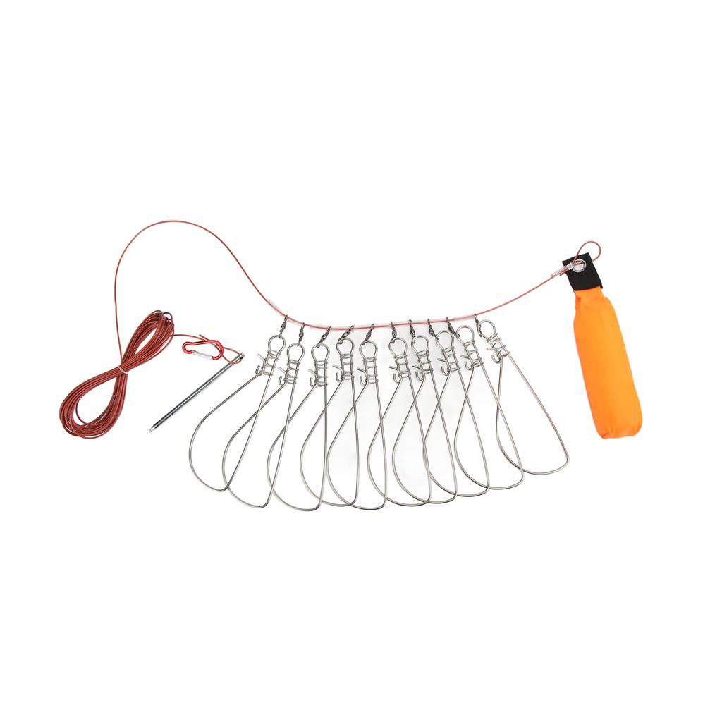 Cierre para Peces Vivos con Flotador de Espuma y Cable de Acero Hebilla de Cierre para Pesca Kit de Cuerda para Peces para Pesca al Aire Libre 10 Hebillas