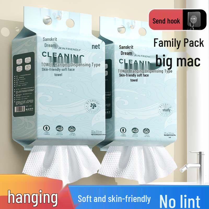 Disposable Lint-Free Soft Cotton Facial and Baby Wipes 14×20cm, 86 Wipes