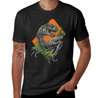 Schwarze Raptor T-Shirt Rohlinge Grafik-T-Shirts Lustige T-Shirts für Männer