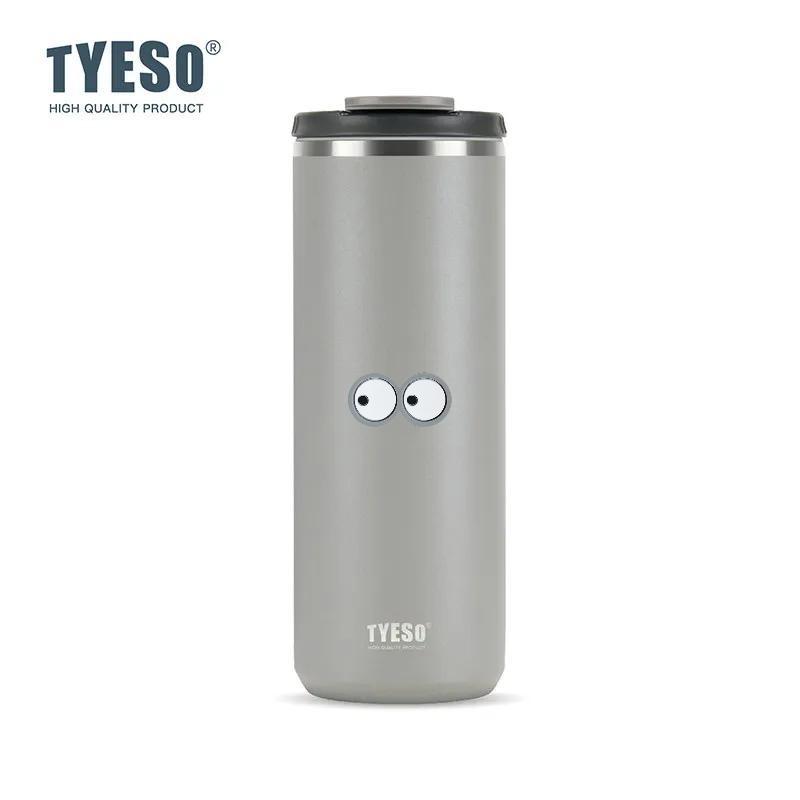 Tyeso 750ML Vacuum Flask Travel Tumbler Office Car Cup Insulated Portable Thermoses for Hot Cold Drinks Drinkware Large Capacity with Eye Sticker 750ML серый