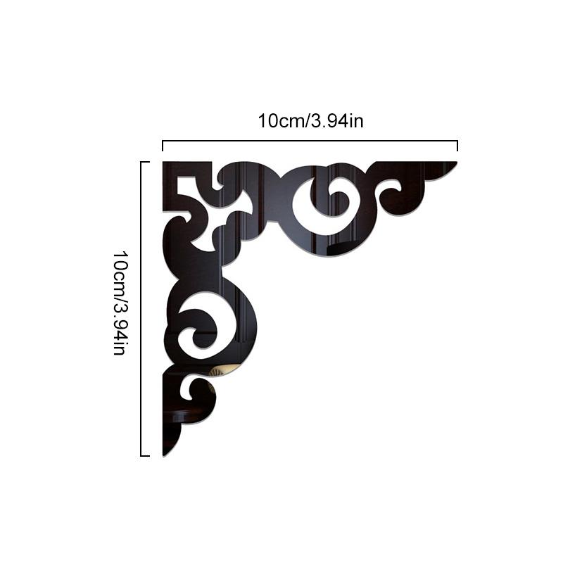 10ks Tapeta Pozadí Akrylové Samolepicí Dekorace Rohu Skříňky Domácí Dekorace Samolepky na Zeď Strop Zrcadlová Nálepka 3D
