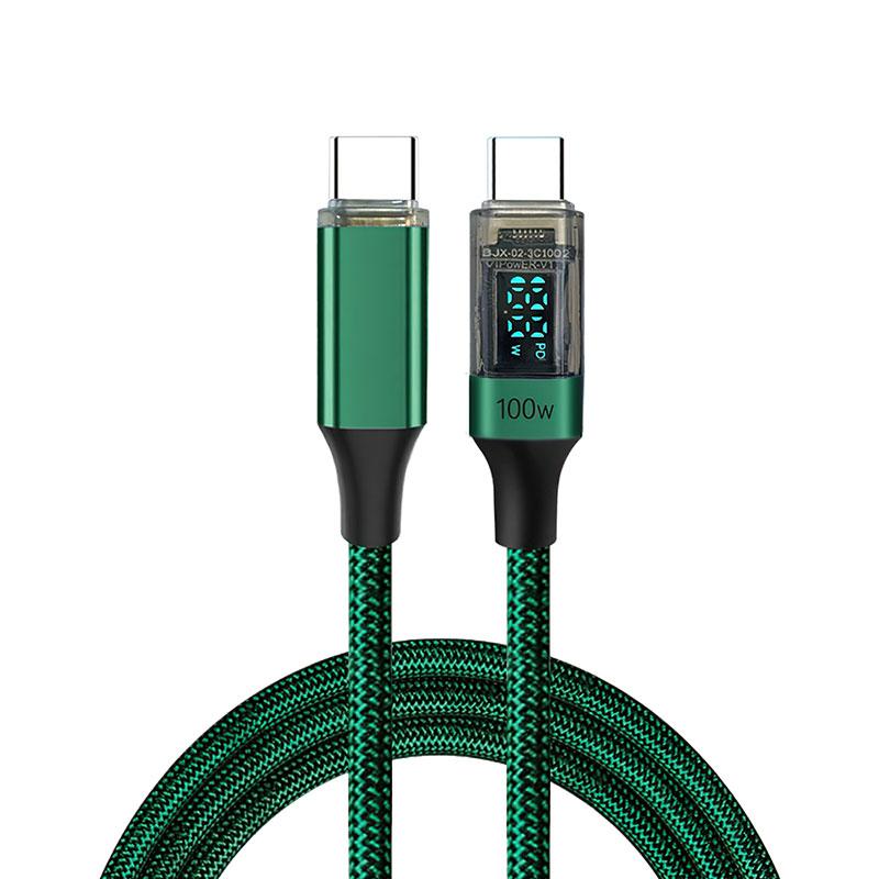 USB C Cable PD 100W Digital Display USB C To C Data Cord 0.5M/1M/2M Quick Charge Type-C Charging Line for Mobile Phone Laptop