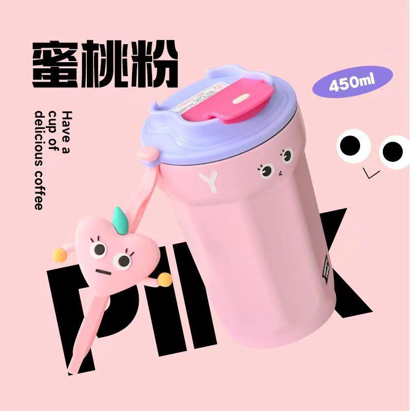 450ml Portable Coffee Thermos Cup 316 Stainless Steel Vacuum Flasks Coffee Mug Tumbler Leak-proof Thermos Bottle Travel Mug 450ML