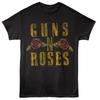 T-shirt pour homme Guns N Roses LOGO ET ROSES Concert de Musique Officiel Coton Noir T-shirt Unisexe