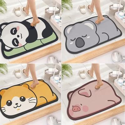 Kreslená Panda Koupelnová Předložka Super Absorpční Koupelnová Rohožka Roztomilý Zvířecí Koberec Koberec na Podlahu do Ložnice Domácí Vstupní Sprchová Koupelnová Podložka pod Nohy