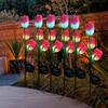 Stainless Steel Solar LED Light Waterproof Modern Lawn Lamp Creative Simulated Tulip Rose Flower Lamp Christmas