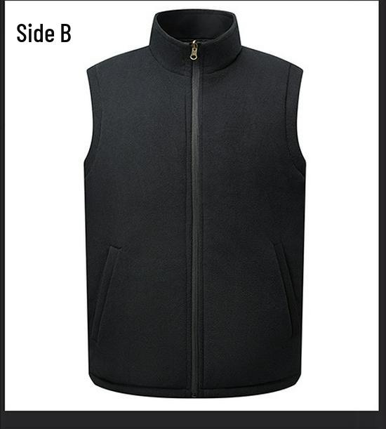 Men's Double-Sided Fleece-Lined Casual Jacket, Multi-Pocket, Dad Style for Autumn and Winter