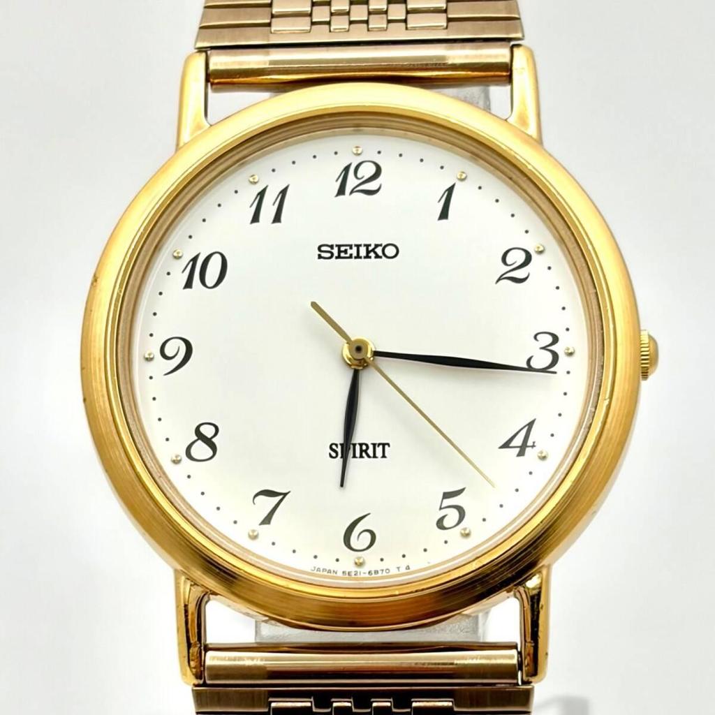 [New Battery] SEIKO SPIRIT Men's Watch Gold 5E21-6C00 7N1516