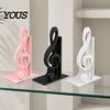 Matte Surface Book Stopper 3D Printed Music Note Bookend, Decorative Shelf Organizer, Modern Desk Decor for Home Themed Gift Office Study, Heavy Base