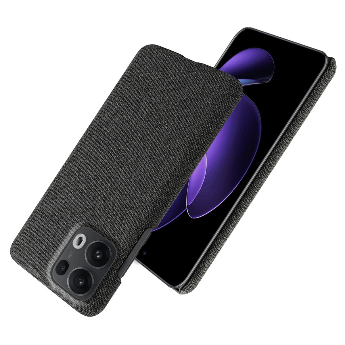 

For Oppo Reno13 Pro 5G Phone Case Cloth Texture Anti-Scratch Protective PC Back Cover Light Grey