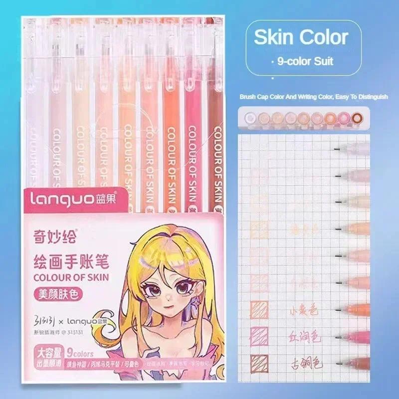 Languo 198/9 Colors Morandi Colorful Gel Pen Student Note Marker Painting Graffiti Color Pen Stationery Office School Supplies